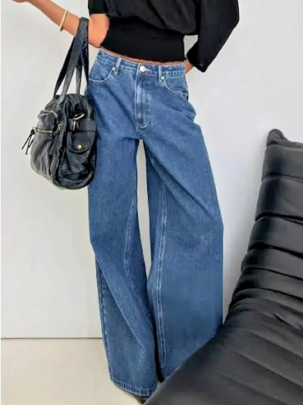 Princess Polly Women's Wide Leg Jeans in Blue